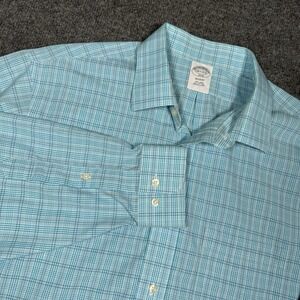 Brooks Brothers Regent Non Iron All Cotton Men's 16-2/3 Blue Check Dress Shirt